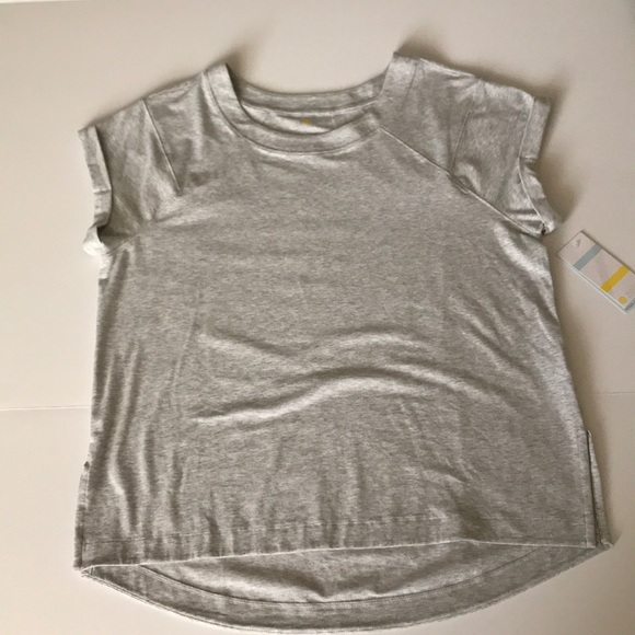 Zella Tops - Zella Scoop Neck Yoga+Studio Grey Light Heather L